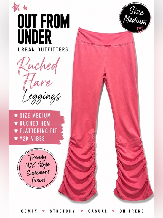 Urban Outfitters Pants - Out From Under Ruched Flare Leggings Pink Size Medium Urban Outfitters Y2K